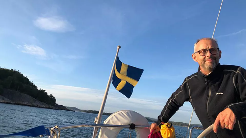 Photo of Andreas Inghammar on a sailing boat