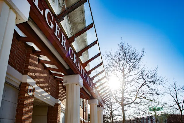 A building in sunlight