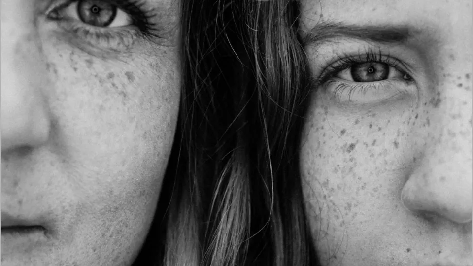 Close up portrait of mother and child