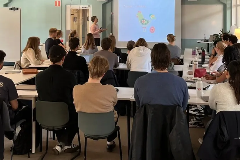 Lecture ongoing with a teacher and students